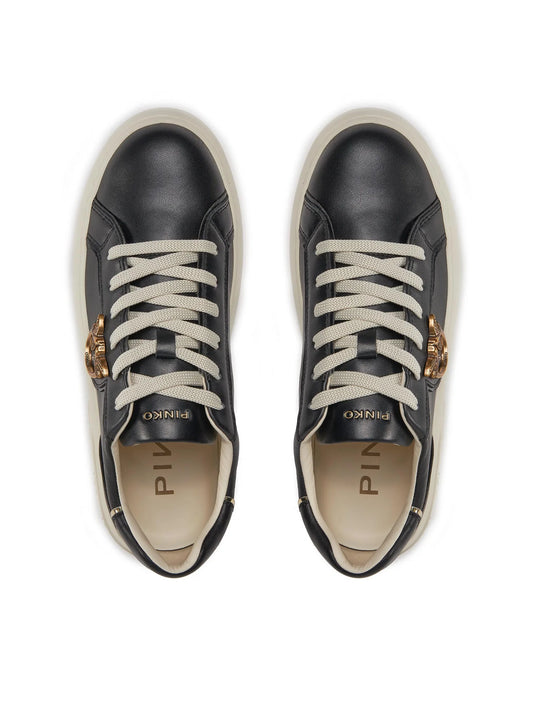YOKO 01 - SNEAKER TUMBLED LEATHER/CALF LEATHER WHITE/BLACK ZZ1