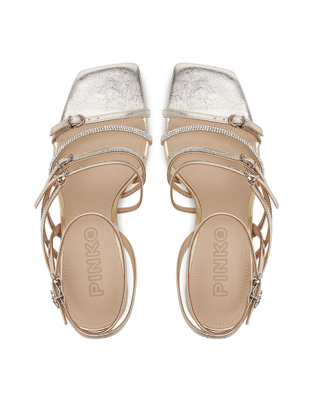 LISA 01 - SANDAL LAMINATED NAPPA/MICROFIBER STRASS PLATINUM