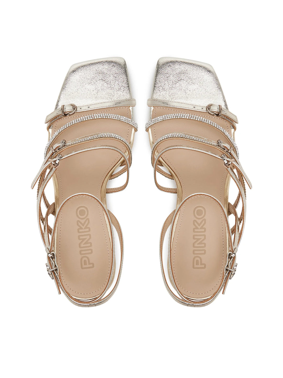 LISA 01 - SANDAL LAMINATED NAPPA/MICROFIBER STRASS PLATINUM
