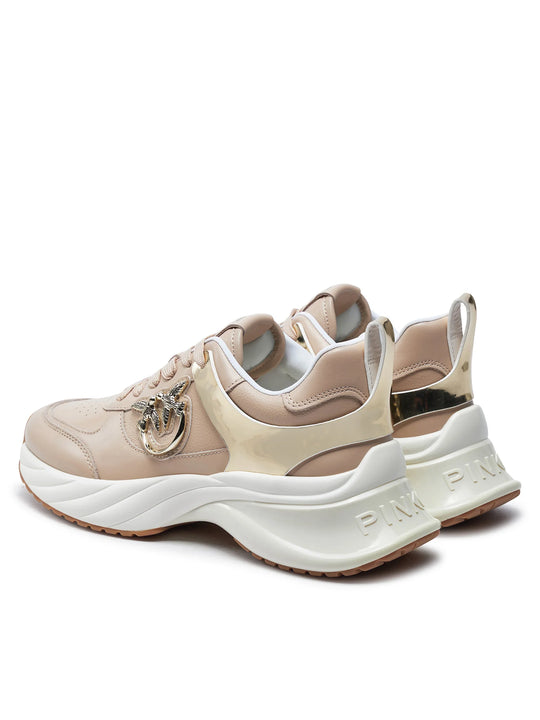 ARIEL 02 - SNEAKER TUMBLED LEATHER/CALF LEATHER/MIRROR NUDE W4E
