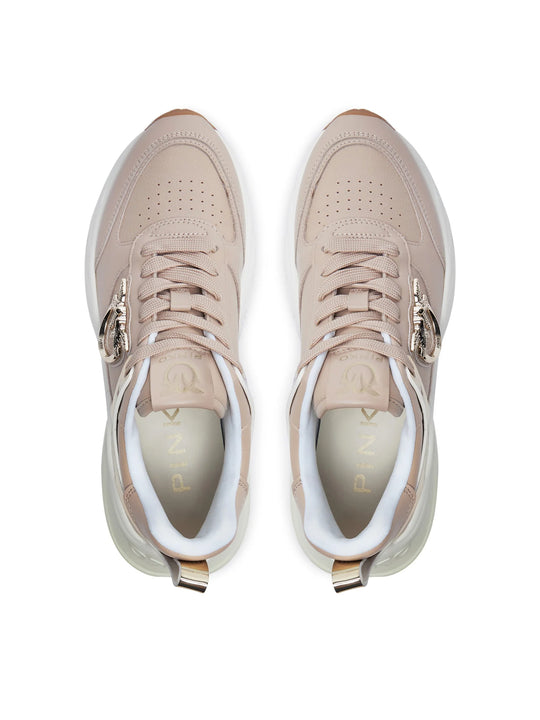 ARIEL 02 - SNEAKER TUMBLED LEATHER/CALF LEATHER/MIRROR NUDE W4E