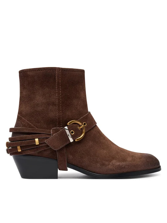 JANE 07 - ANKLE BOOT BRUSHED COW SUEDE MORO L72