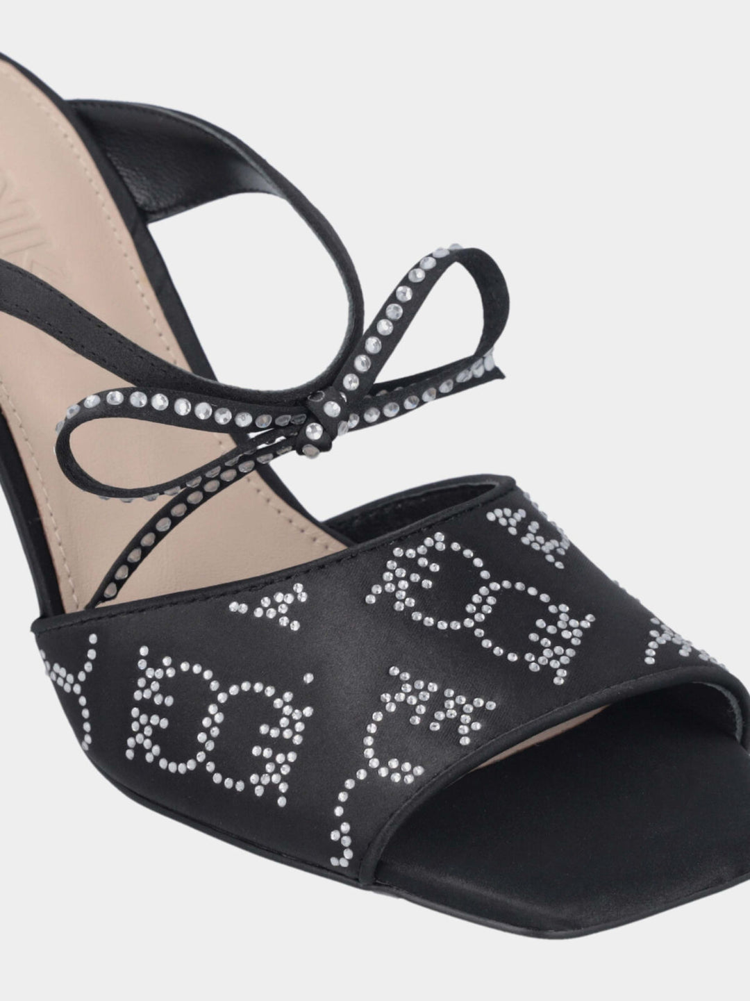 LISA 17 - SANDAL SATIN STRASS BLACK